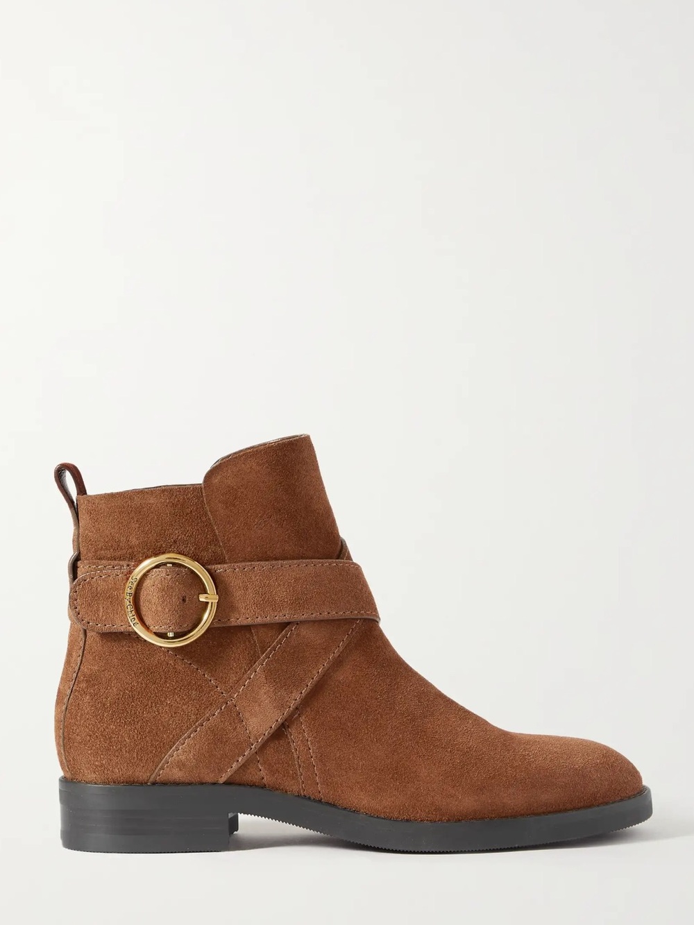 See By Chloe Lyna Suede Ankle Boots in Tobacco NIB $495 EU 38